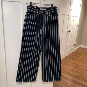 levi’s premium ribcage pleated crop wide leg 25